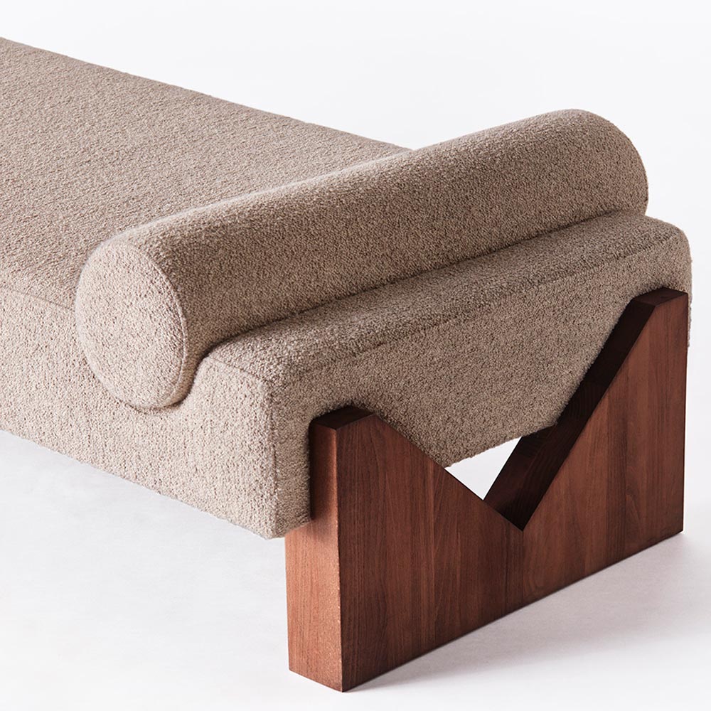 V Daybed - Gray Boucle