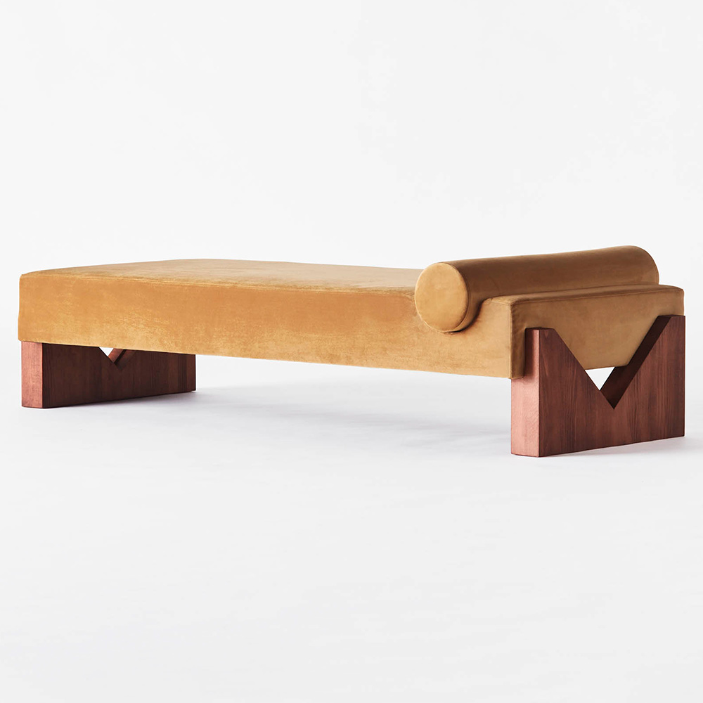 V Daybed - Mustard Yellow Velvet