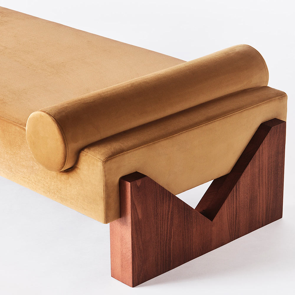 V Daybed - Mustard Yellow Velvet