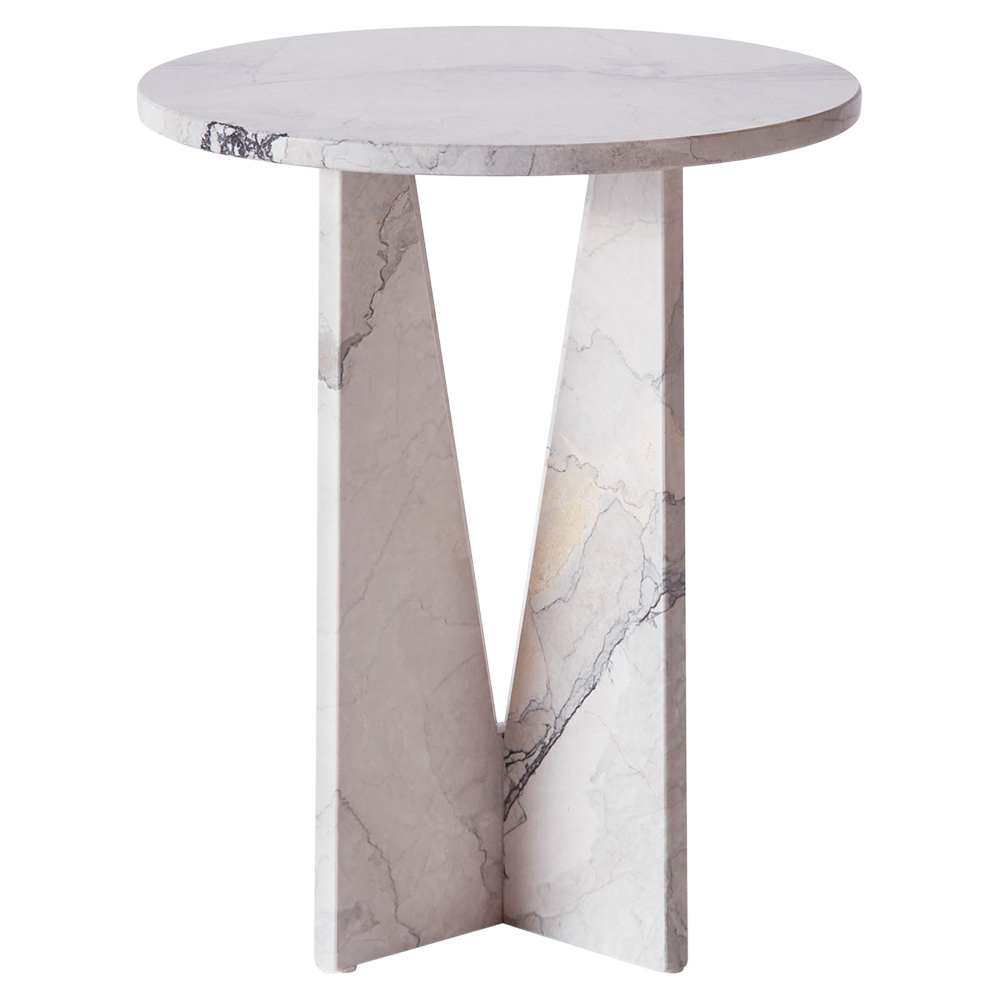 V Side Table - Albanian Gray Marble