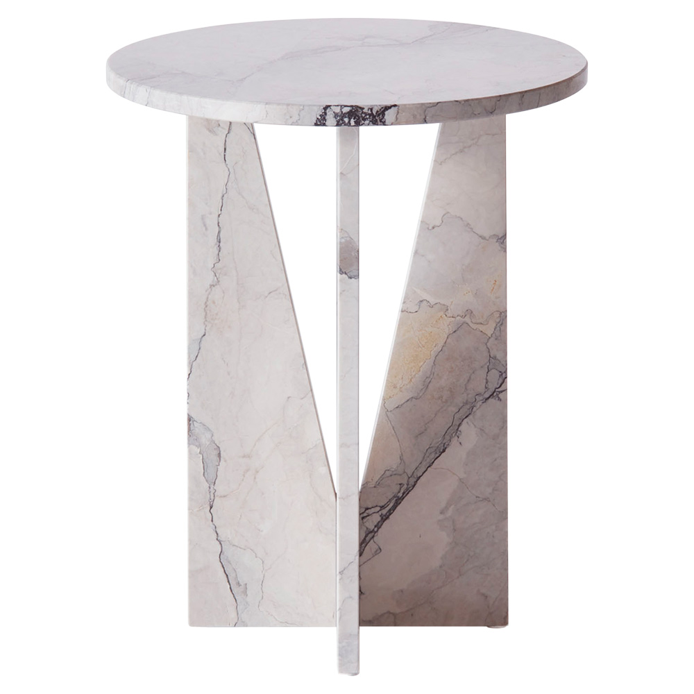 V Side Table - Albanian Gray Marble