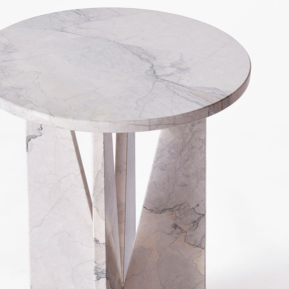 V Side Table - Albanian Gray Marble