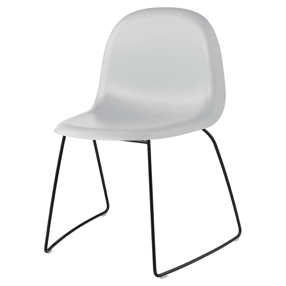 1 10141176_F3Q_GUBI 3D Dining Chair_SledgeBaseStackable_Black_Unupholstered_Lunar Gray | Rouse Home