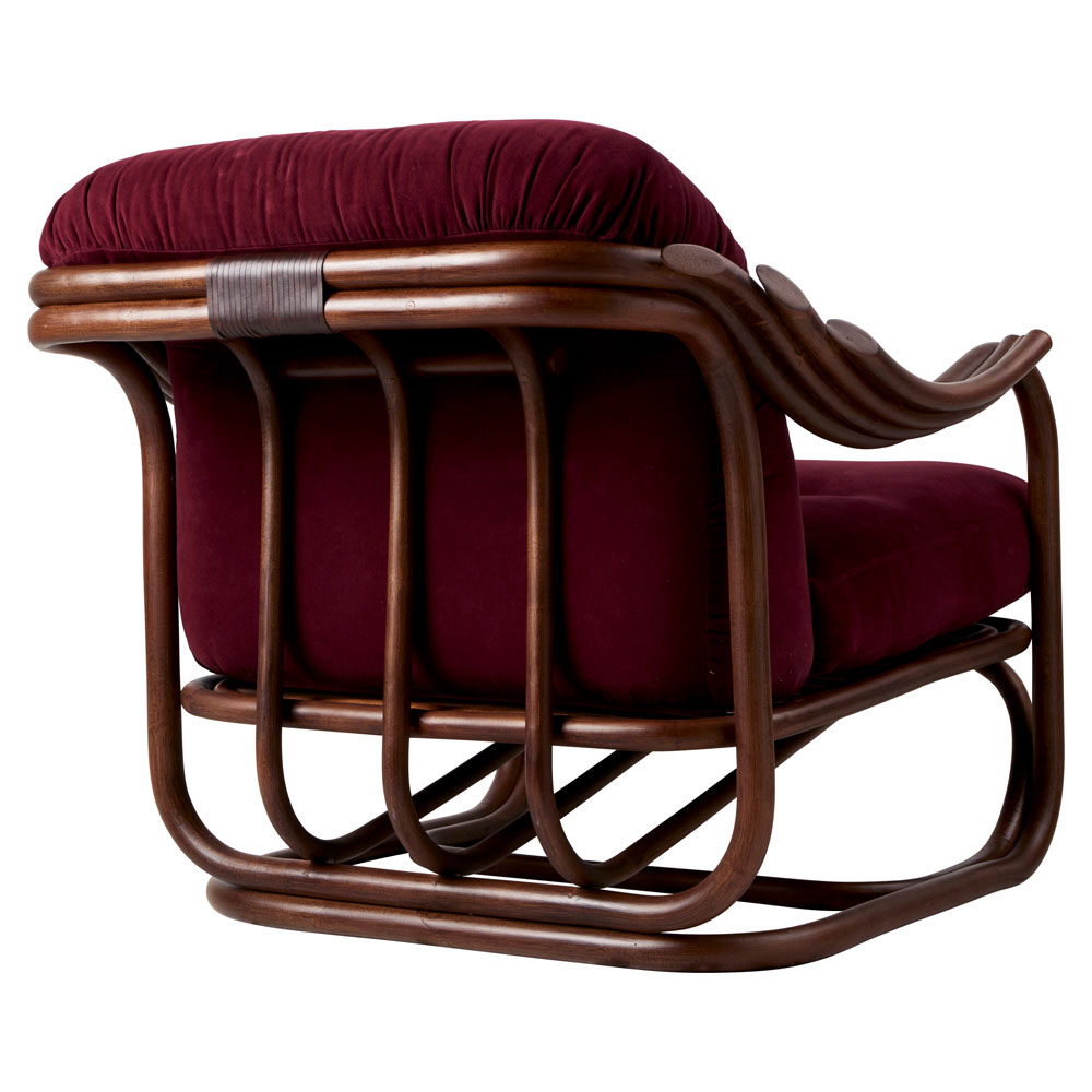 10141503_B3Q_Poltrona Tria Lounge Chair_Dark Rattan_Fully Upholstered_Limonta, Fustagno 006 | Rouse Home
