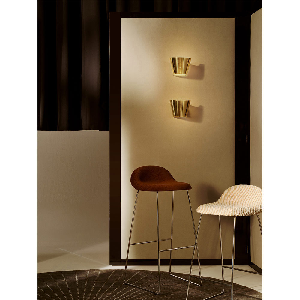 3D Fully Upholstered Counter Stool - Polished Stainless Steel Sledge Base | Rouse Home