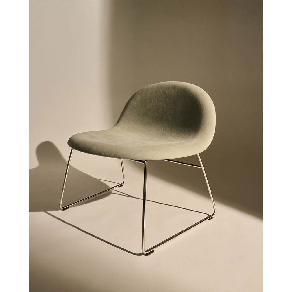 3D Lounge Chair Fully Upholstered Polished Stainless Steel | Rouse Home