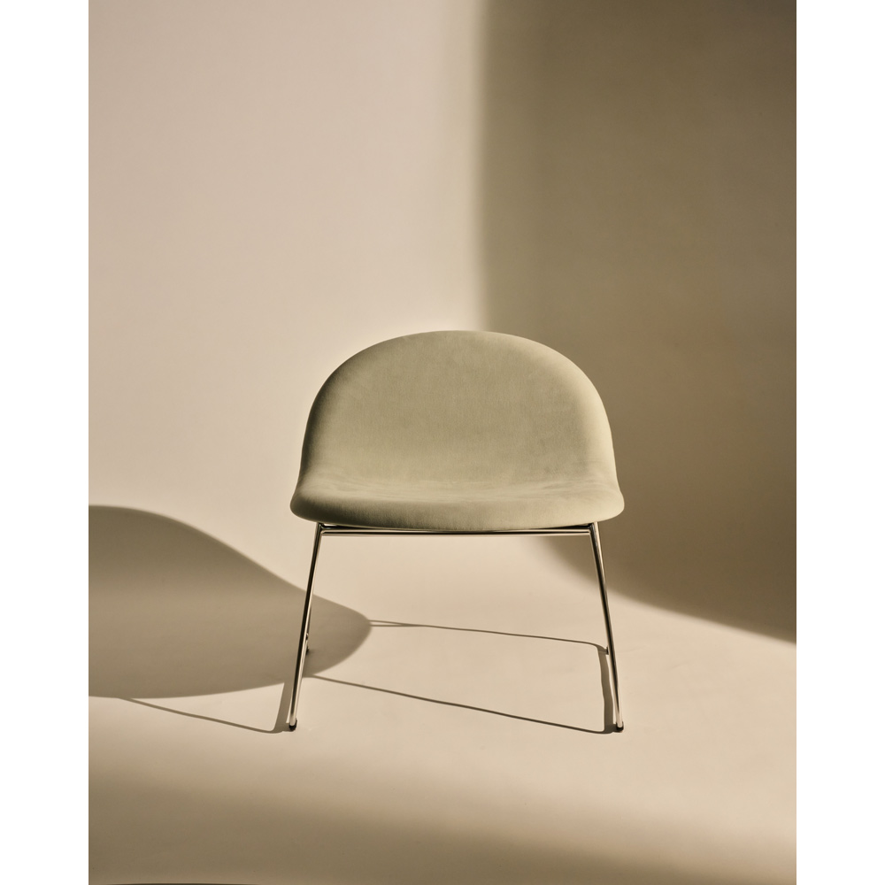 3D Lounge Chair Fully Upholstered Polished Stainless Steel | Rouse Home