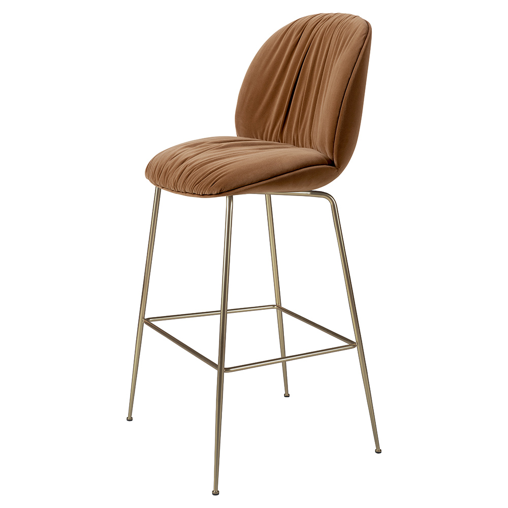 Beetle Soft Fully Upholstered Bar Counter Chair - Conic Base