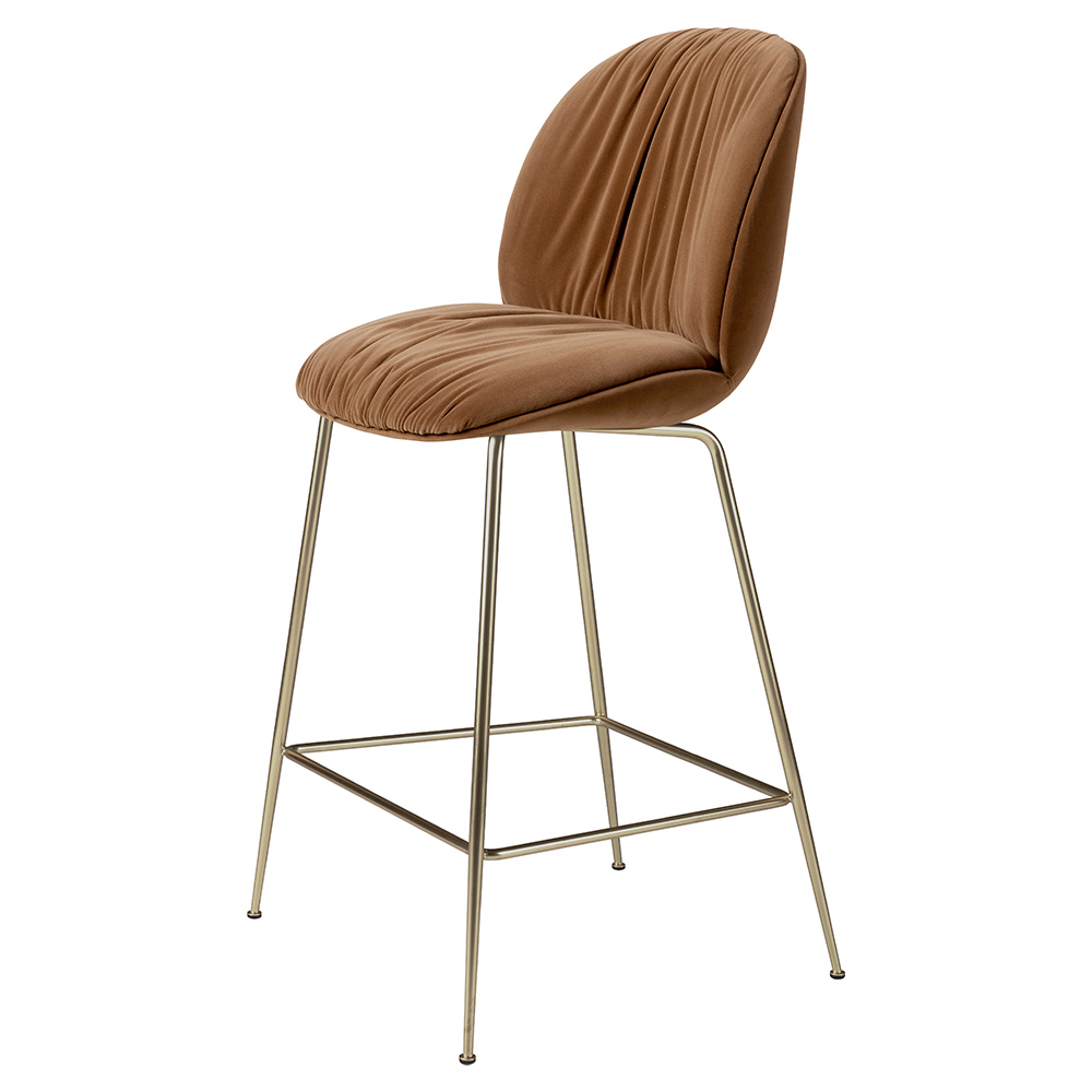 Beetle Soft Fully Upholstered Bar Counter Chair - Conic Base