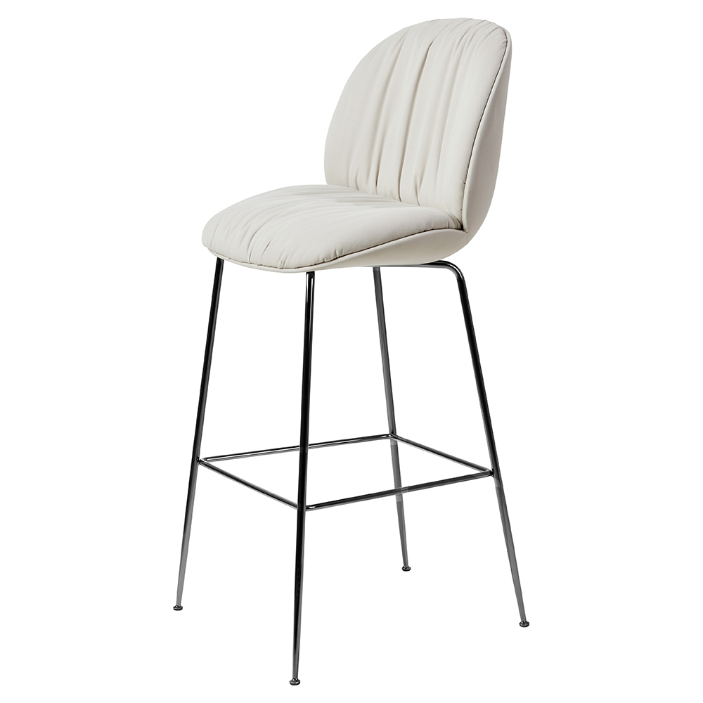 Beetle Soft Fully Upholstered Bar Counter Chair - Conic Base
