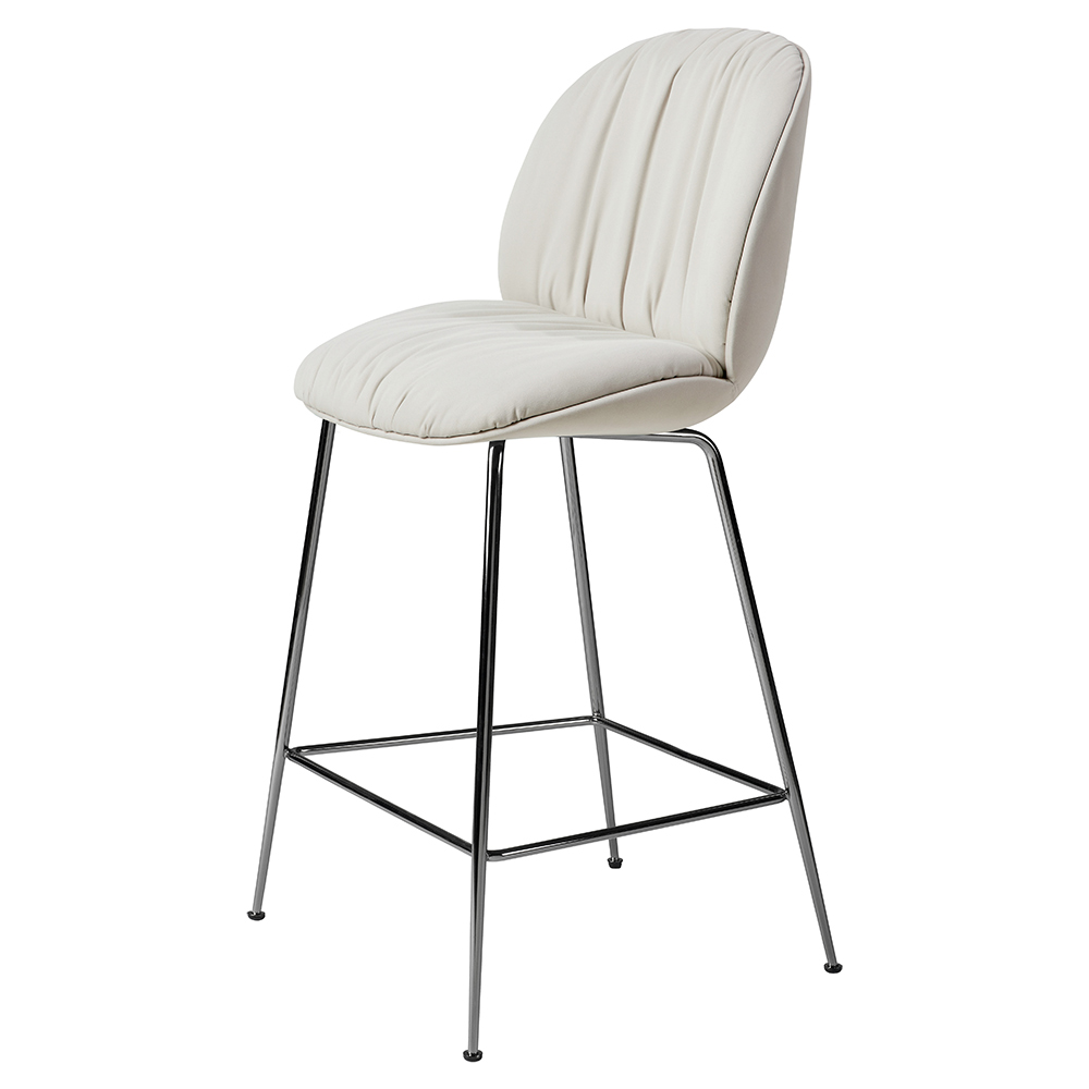 Beetle Soft Fully Upholstered Bar Counter Chair - Conic Base