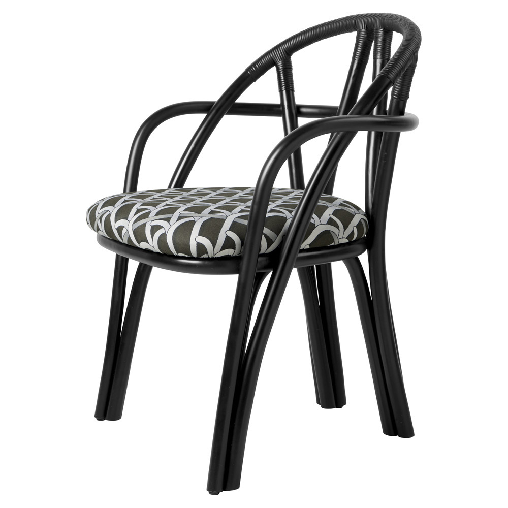 Bistra Dining Armchair - Ebony Painted Rattan | Rouse Home