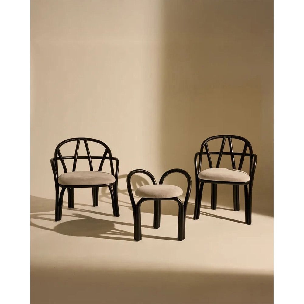 Bistra Dining Armchair - Ebony Painted Rattan | Rouse Home