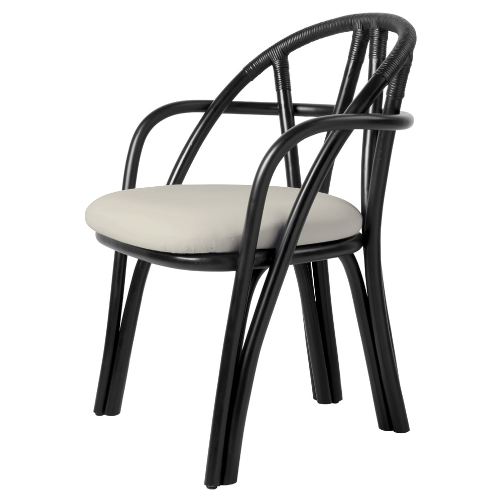 Bistra Dining Armchair - Ebony Painted Rattan | Rouse Home