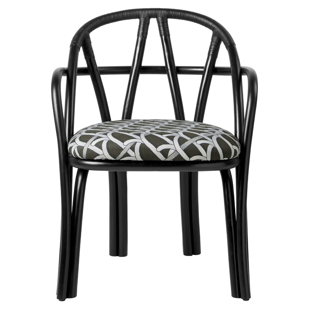 Bistra Dining Armchair - Ebony Painted Rattan | Rouse Home