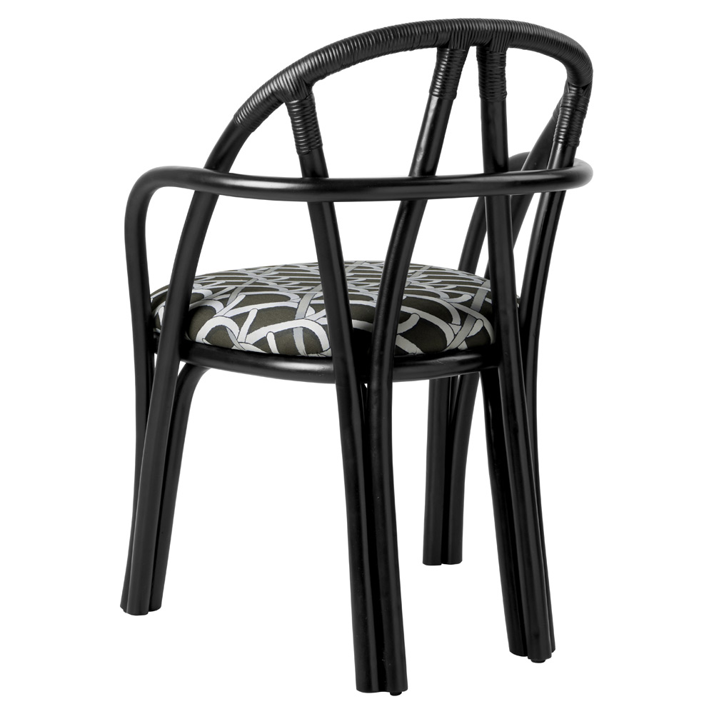 Bistra Dining Armchair - Ebony Painted Rattan | Rouse Home