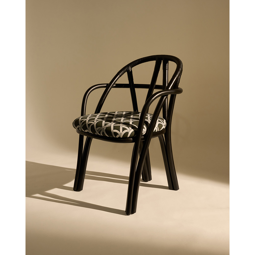Bistra Dining Armchair - Ebony Painted Rattan | Rouse Home