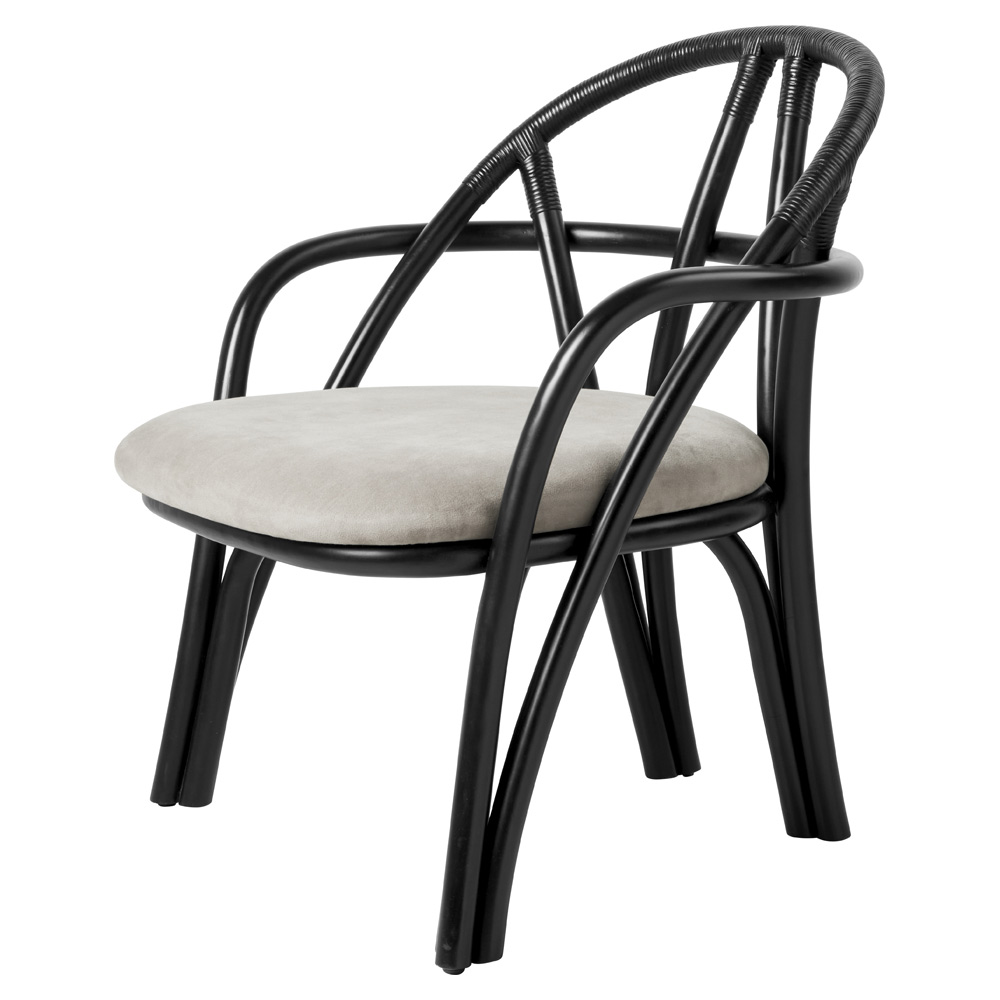 Bistra Lounge Chair - Ebony Painted Rattan | Rouse Home