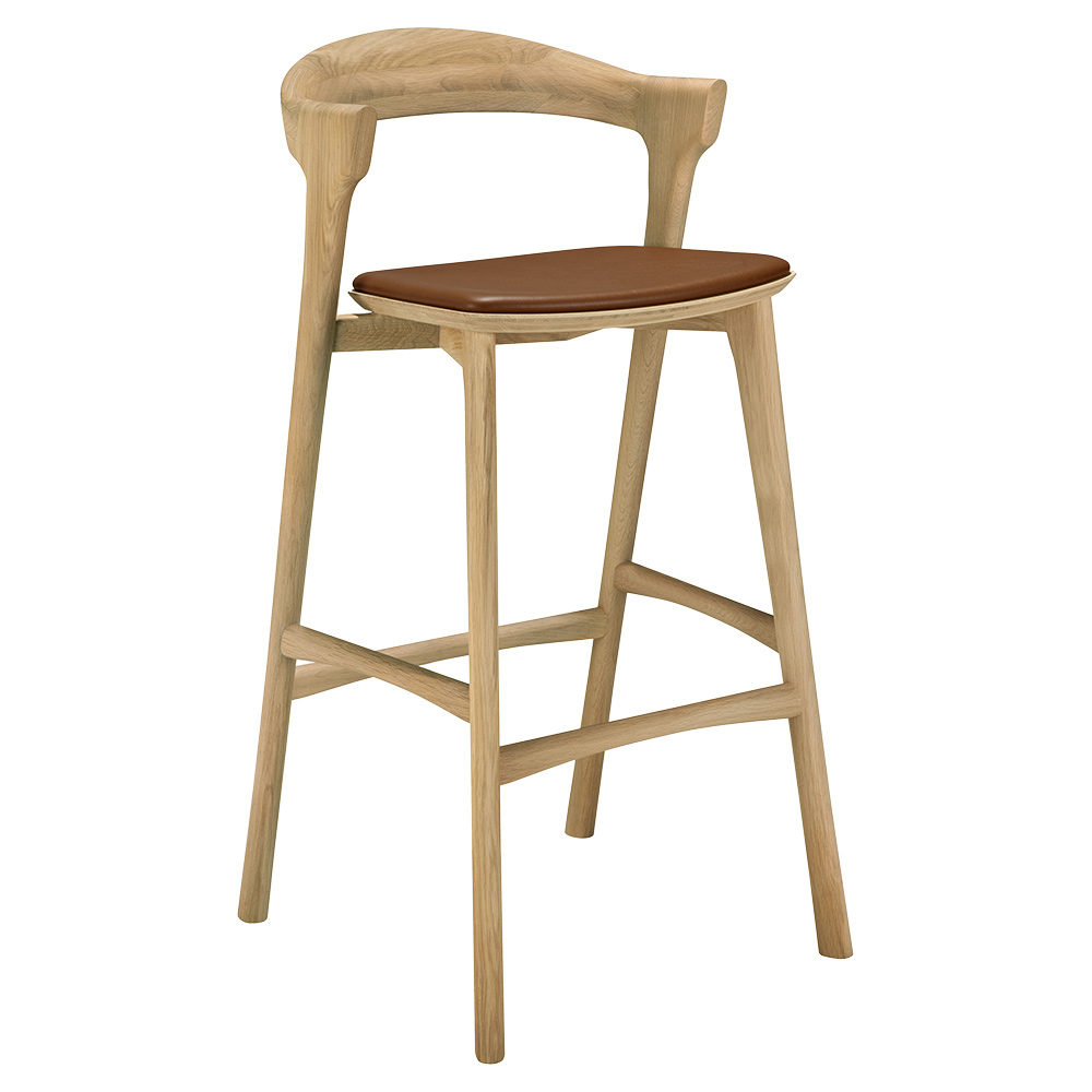 Bok Bar Stool - Cognac Leather, Oak
