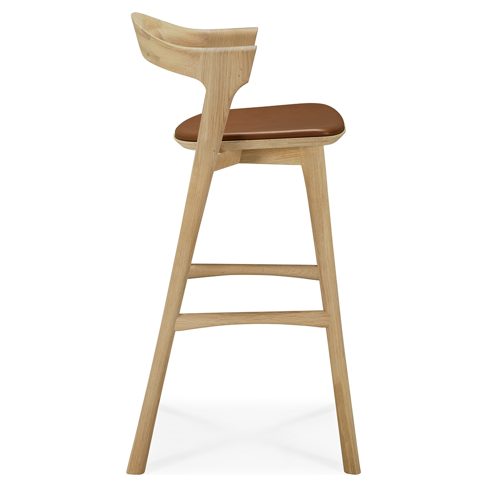 Bok Bar Stool - Cognac Leather, Oak