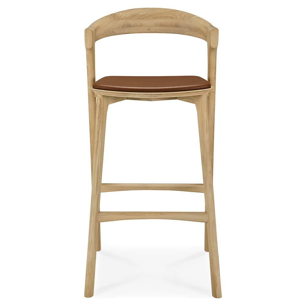 Bok Bar Stool - Cognac Leather, Oak