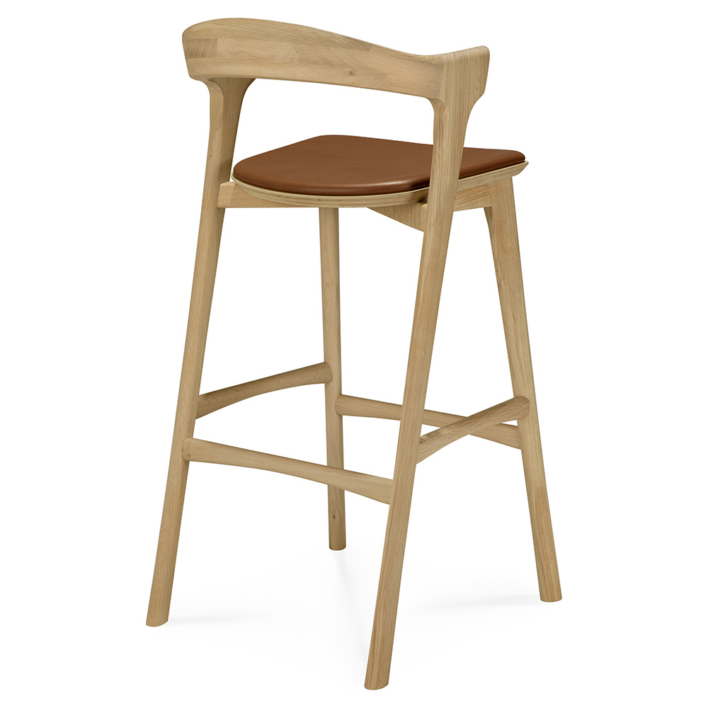 Bok Bar Stool - Cognac Leather, Oak