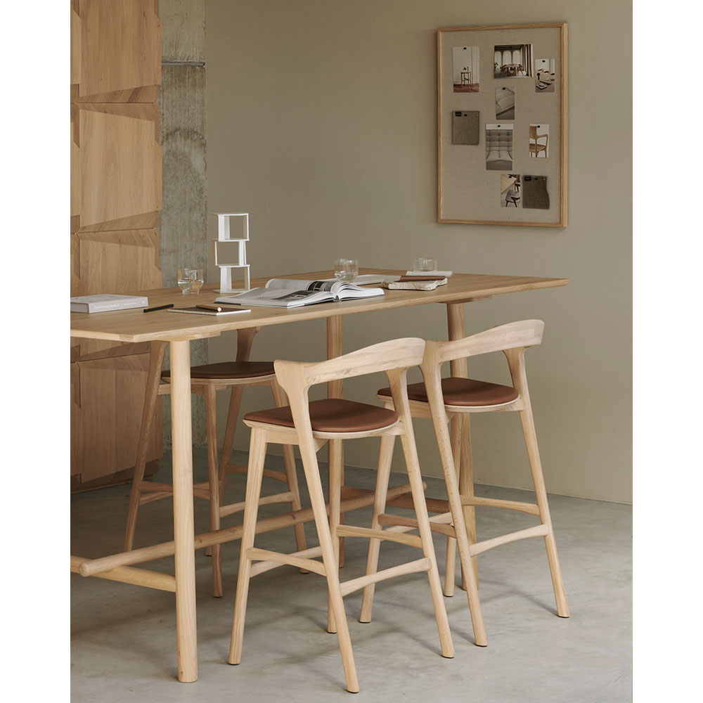 Bok Bar Stool - Cognac Leather, Oak