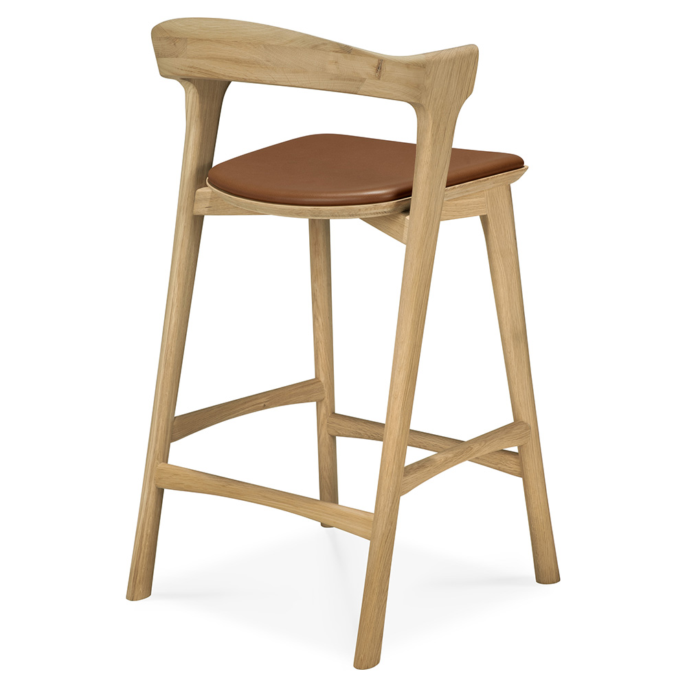 Bok Counter Stool - Cognac Leather, Oak