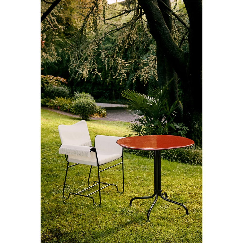 Carmel Bistro Dining Table - Rock Red, Black Base | Rouse Home