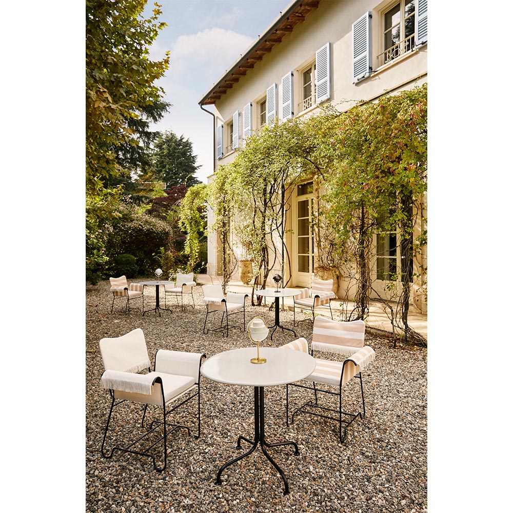 Carmel Bistro Lounge Table - Clam White, Black Base