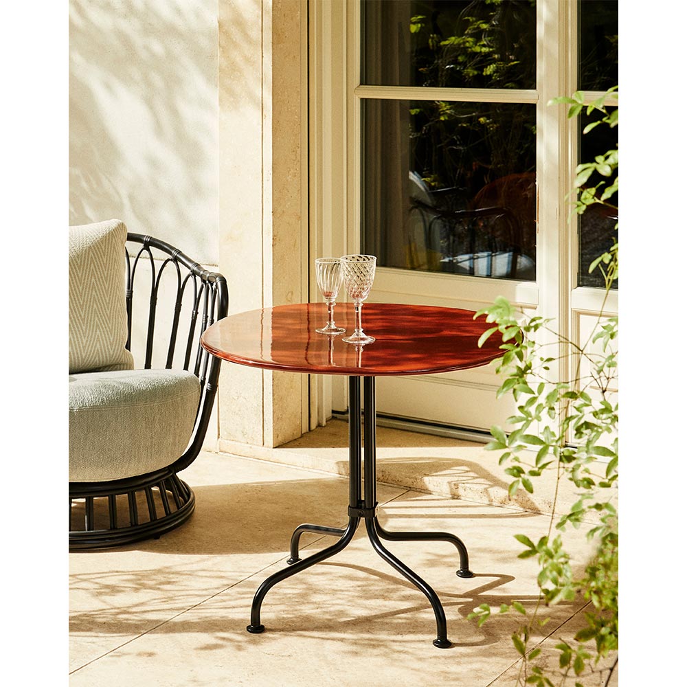 Carmel Bistro Lounge Table - Rock Red, Black Base