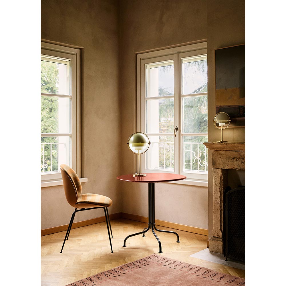 Carmel Bistro Lounge Table - Rock Red, Black Base