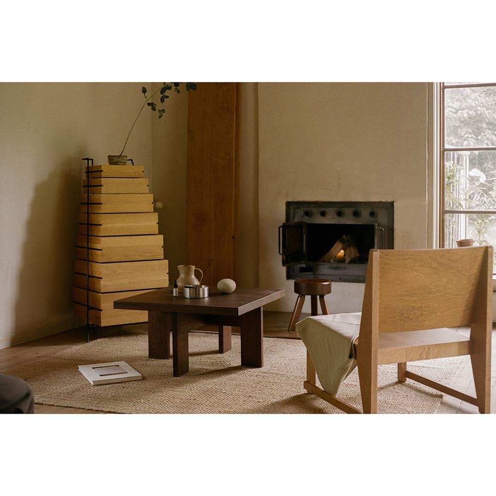 Farmhouse Coffee Table - Square, Dark Oak