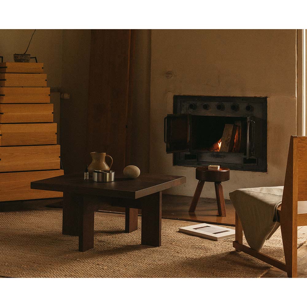 Farmhouse Coffee Table - Square, Dark Oak