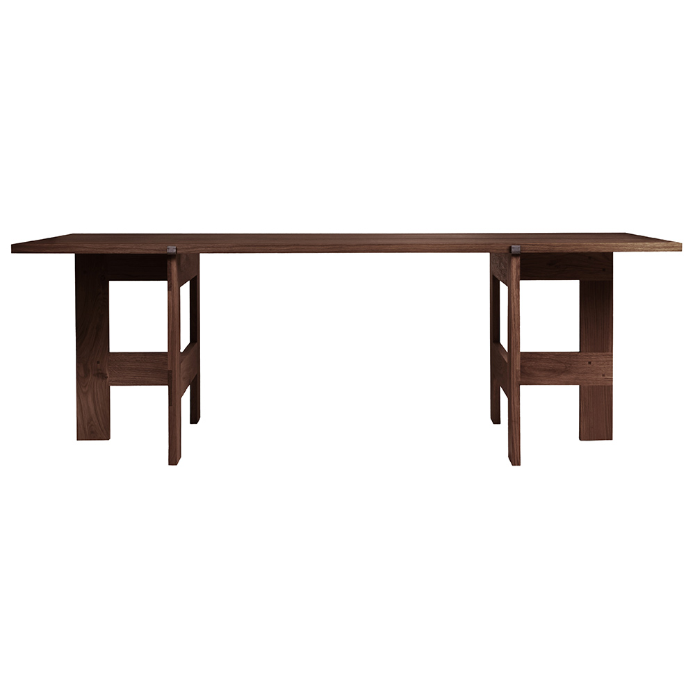 Farmhouse Trestle Table - Planks, Dark Oak