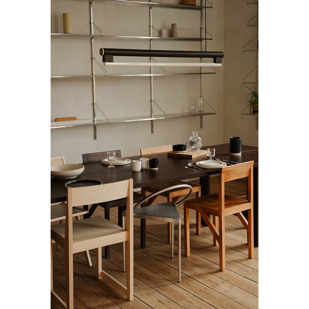 Farmhouse Trestle Table - Planks, Dark Oak