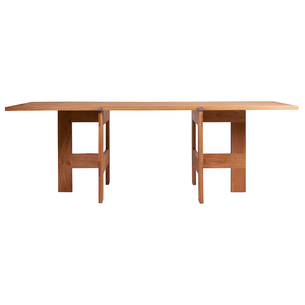 Farmhouse Trestle Table - Planks, Natural Oak