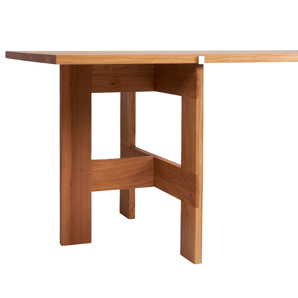 Farmhouse Trestle Table - Planks, Natural Oak