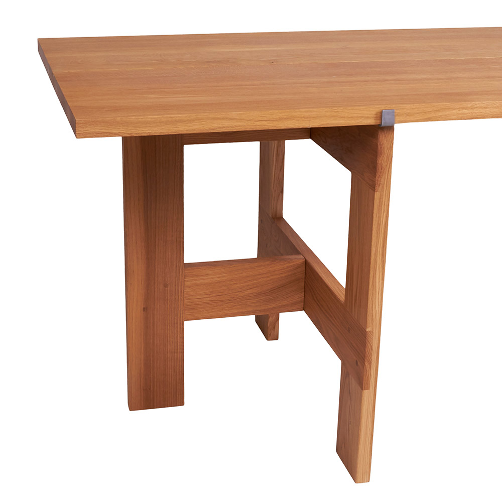 Farmhouse Trestle Table - Planks, Natural Oak