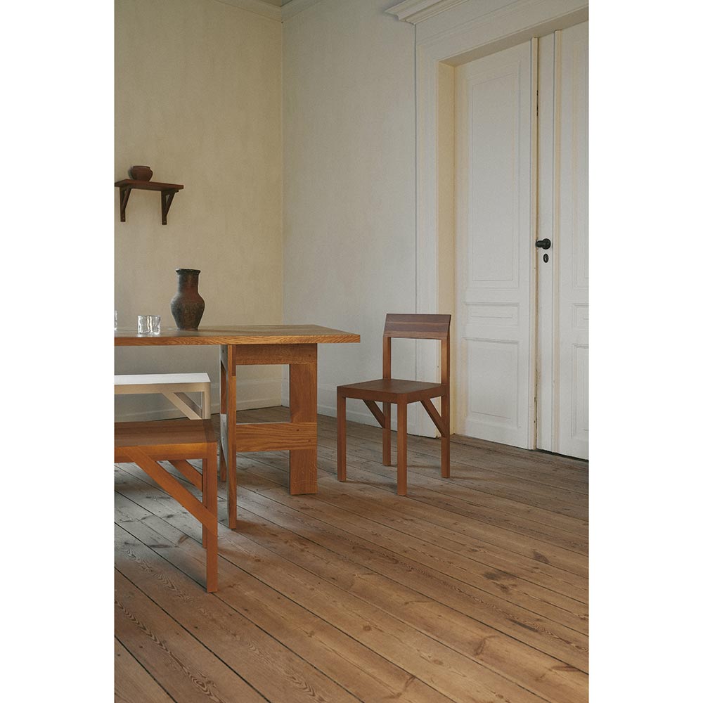 Farmhouse Trestle Table - Planks, Natural Oak