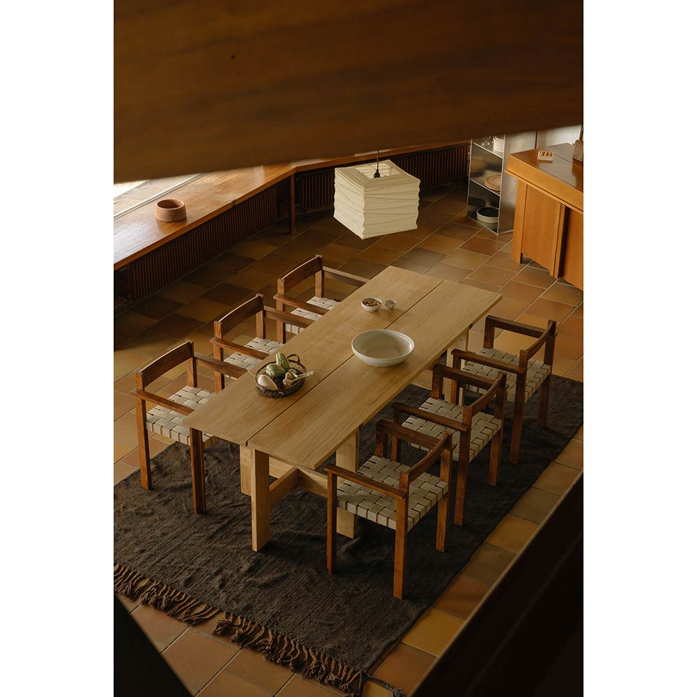 Farmhouse Trestle Table - Planks, Natural Oak