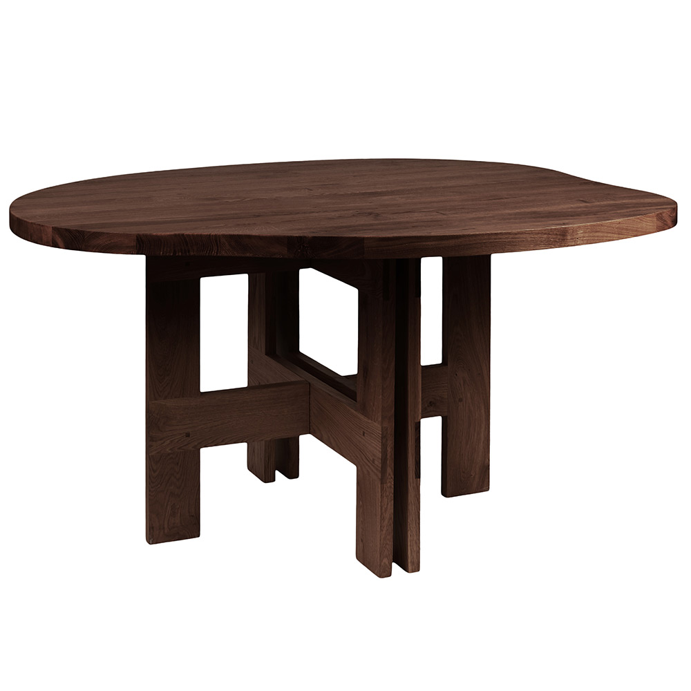Farmhouse Trestle Table - Pond, Dark Oak