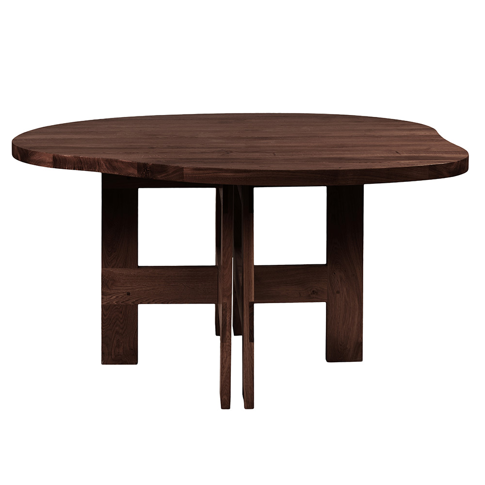 Farmhouse Trestle Table - Pond, Dark Oak