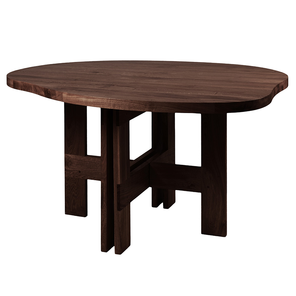 Farmhouse Trestle Table - Pond, Dark Oak