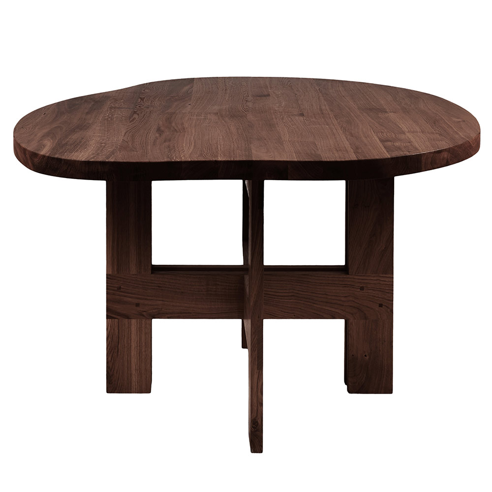 Farmhouse Trestle Table - Pond, Dark Oak