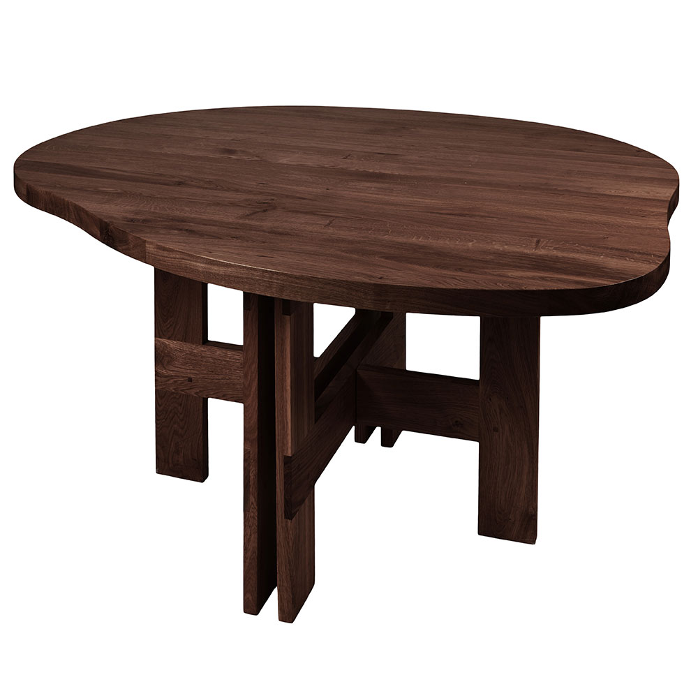 Farmhouse Trestle Table - Pond, Dark Oak