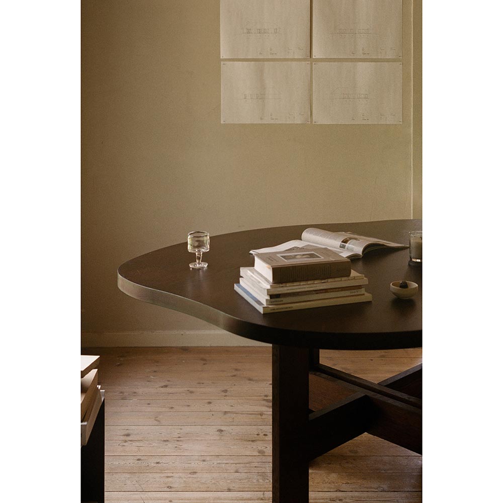 Farmhouse Trestle Table - Pond, Dark Oak