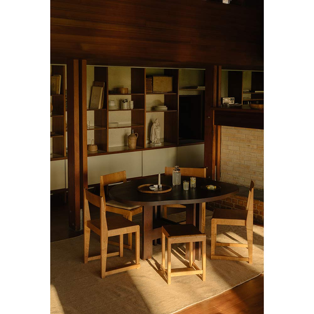 Farmhouse Trestle Table - Pond, Dark Oak