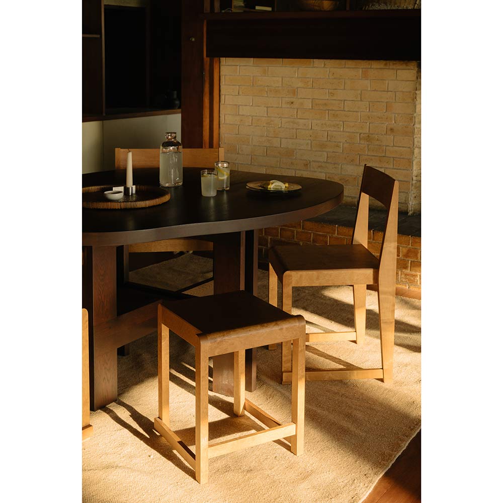 Farmhouse Trestle Table - Pond, Dark Oak