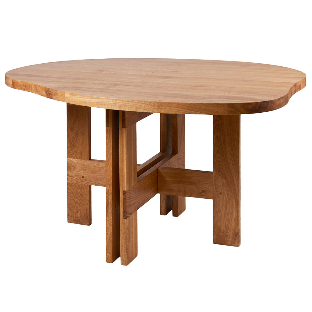 Farmhouse Trestle Table - Pond, Natural Oak